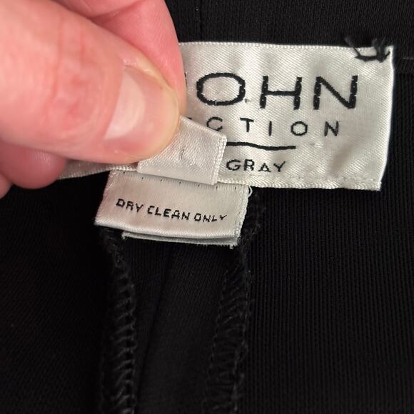 St John Collection Marie Gray Pants Women 8 Black Trouser Slacks High Rise Dress - Picture 12 of 13